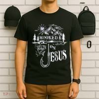 Hooked On Jesus Christ Faith Hope Love Religious T-Shirt thumb 6