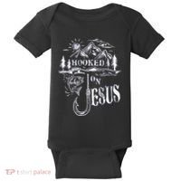 Hooked On Jesus Christ Faith Hope Love Religious Baby Bodysuit thumb 0