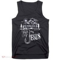 Hooked On Jesus Christ Faith Hope Love Religious Tank Top thumb 0