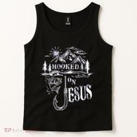 Hooked On Jesus Christ Faith Hope Love Religious Tank Top thumb 2