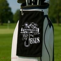 Hooked On Jesus Christ Faith Hope Love Religious Golf Towel thumb 2