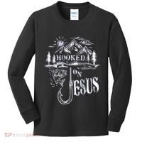 Hooked On Jesus Christ Faith Hope Love Religious Kids Long Sleeve Shirt thumb 0