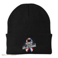 Honor Our K9 Veterans Usa Flag Ribbon Tribute Beanie thumb 0