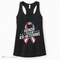 Honor Our K9 Veterans Usa Flag Ribbon Tribute Women's Tank Top thumb 0