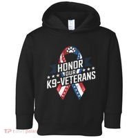 Honor Our K9 Veterans Usa Flag Ribbon Tribute Toddler Hoodie thumb 0