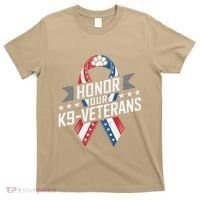 Honor Our K9 Veterans Usa Flag Ribbon Tribute T-Shirt thumb 0