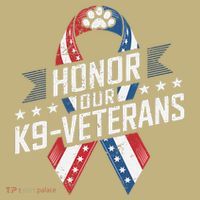 Honor Our K9 Veterans Usa Flag Ribbon Tribute T-Shirt thumb 7