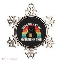 Hang On Let Me Overthink This Black Cat Coffee Sarcastic Ornament thumb 0