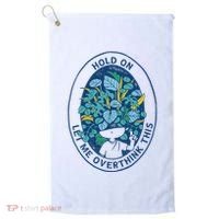 Hold On Let Me Overthink This Floral Golf Towel thumb 0