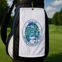 Hold On Let Me Overthink This Floral Golf Towel thumb 2
