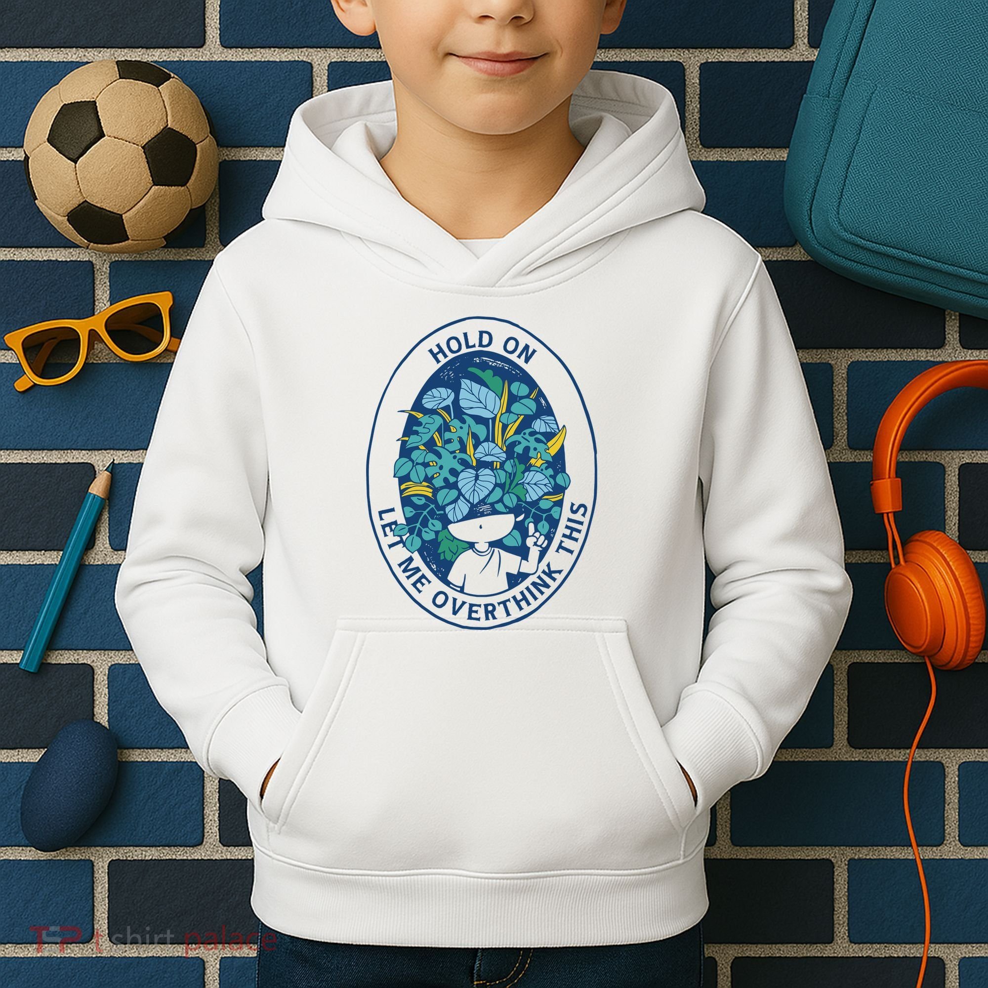 Hold On Let Me Overthink This Floral Kids Hoodie