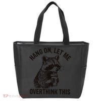 Hang On Let Me Overthink This Funny Racoon Tote Bag thumb 0