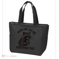 Hang On Let Me Overthink This Funny Racoon Tote Bag thumb 3