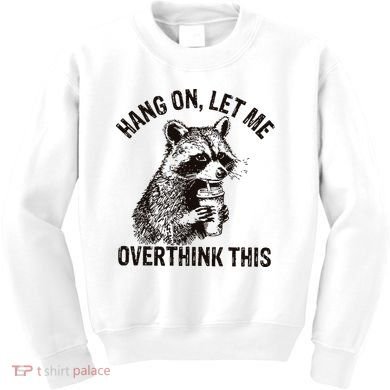 Hang On Let Me Overthink This Funny Racoon Kids Sweatshirt
