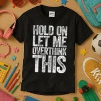 Hold On Let Me Overthink This Overthinking Kids T-Shirt thumb 3