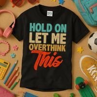 Hold On Let Me Overthink This Kids T-Shirt thumb 3