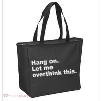 Hang On Let Me Overthink This Funny Tote Bag thumb 2