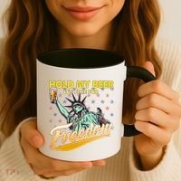 Hold My Beer It's Time For Freedom Statue Of Liberty Coffee Mug thumb 3