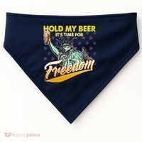 Hold My Beer It's Time For Freedom Statue Of Liberty USA-Made Doggie Bandana thumb 0