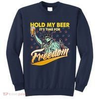 Hold My Beer It's Time For Freedom Statue Of Liberty Sweatshirt thumb 0