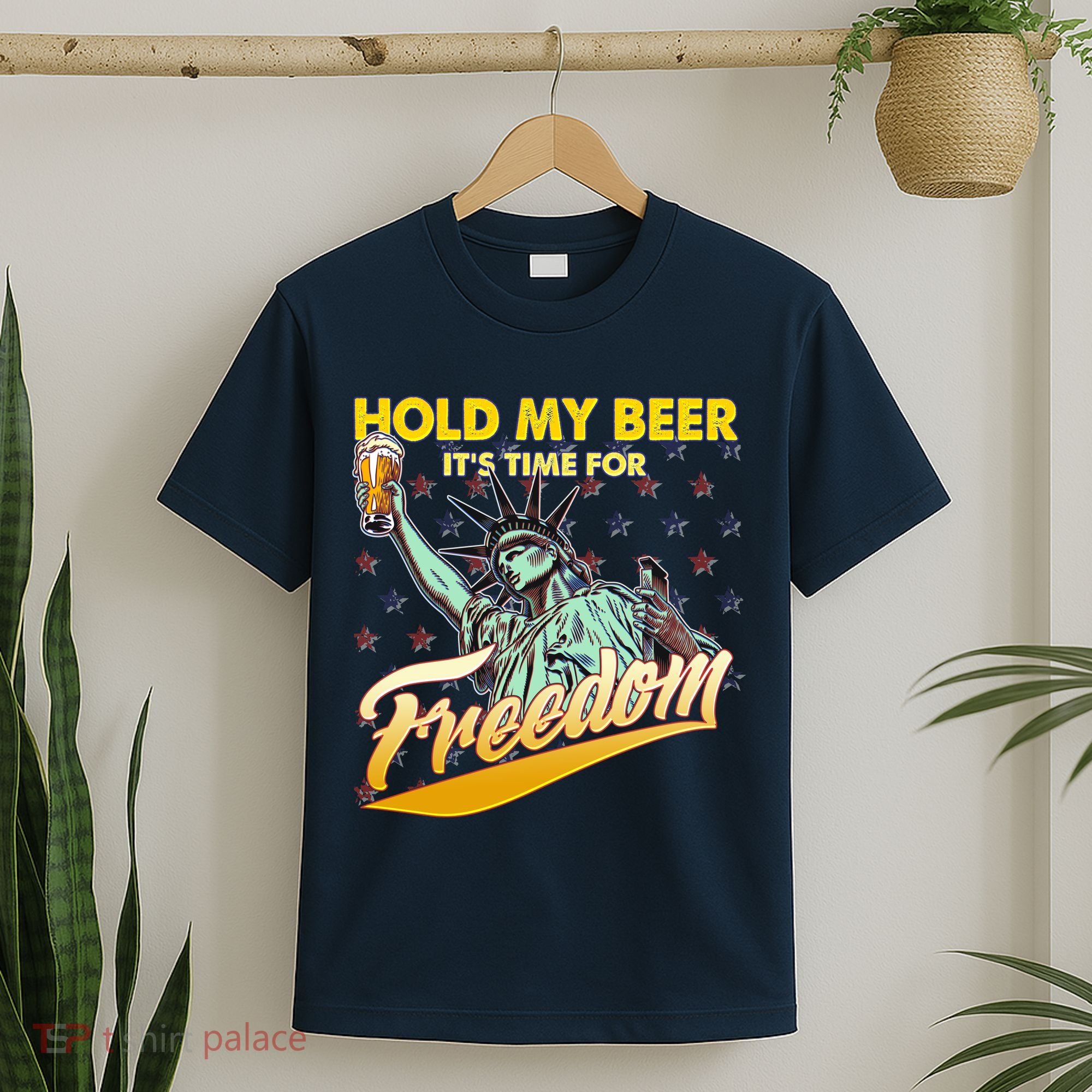 Hold My Beer It's Time For Freedom Statue Of Liberty T-Shirt
