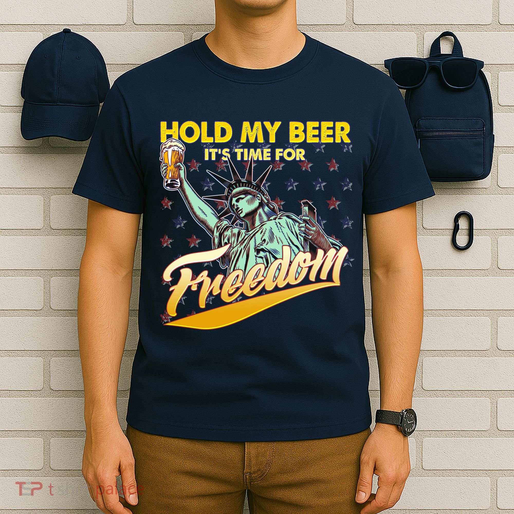 Hold My Beer It's Time For Freedom Statue Of Liberty T-Shirt