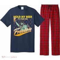 Hold My Beer It's Time For Freedom Statue Of Liberty Pajama Set thumb 0