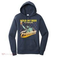Hold My Beer It's Time For Freedom Statue Of Liberty Women's Hoodie thumb 0