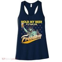 Hold My Beer It's Time For Freedom Statue Of Liberty Women's Tank Top thumb 0