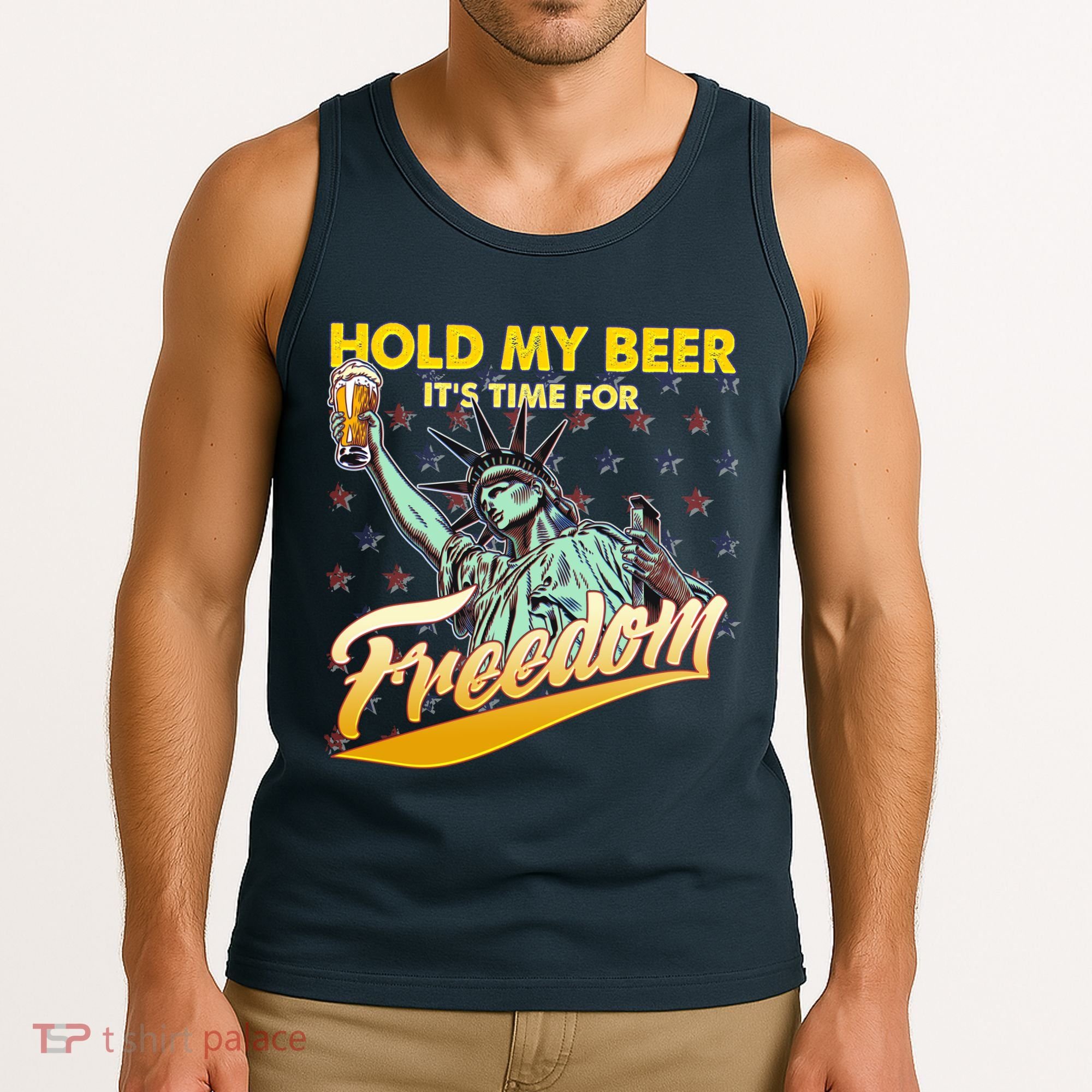 Hold My Beer It's Time For Freedom Statue Of Liberty Tank Top