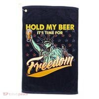 Hold My Beer It's Time For Freedom Statue Of Liberty Golf Towel thumb 0