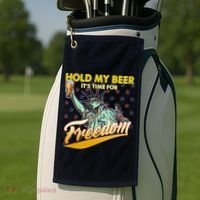 Hold My Beer It's Time For Freedom Statue Of Liberty Golf Towel thumb 2