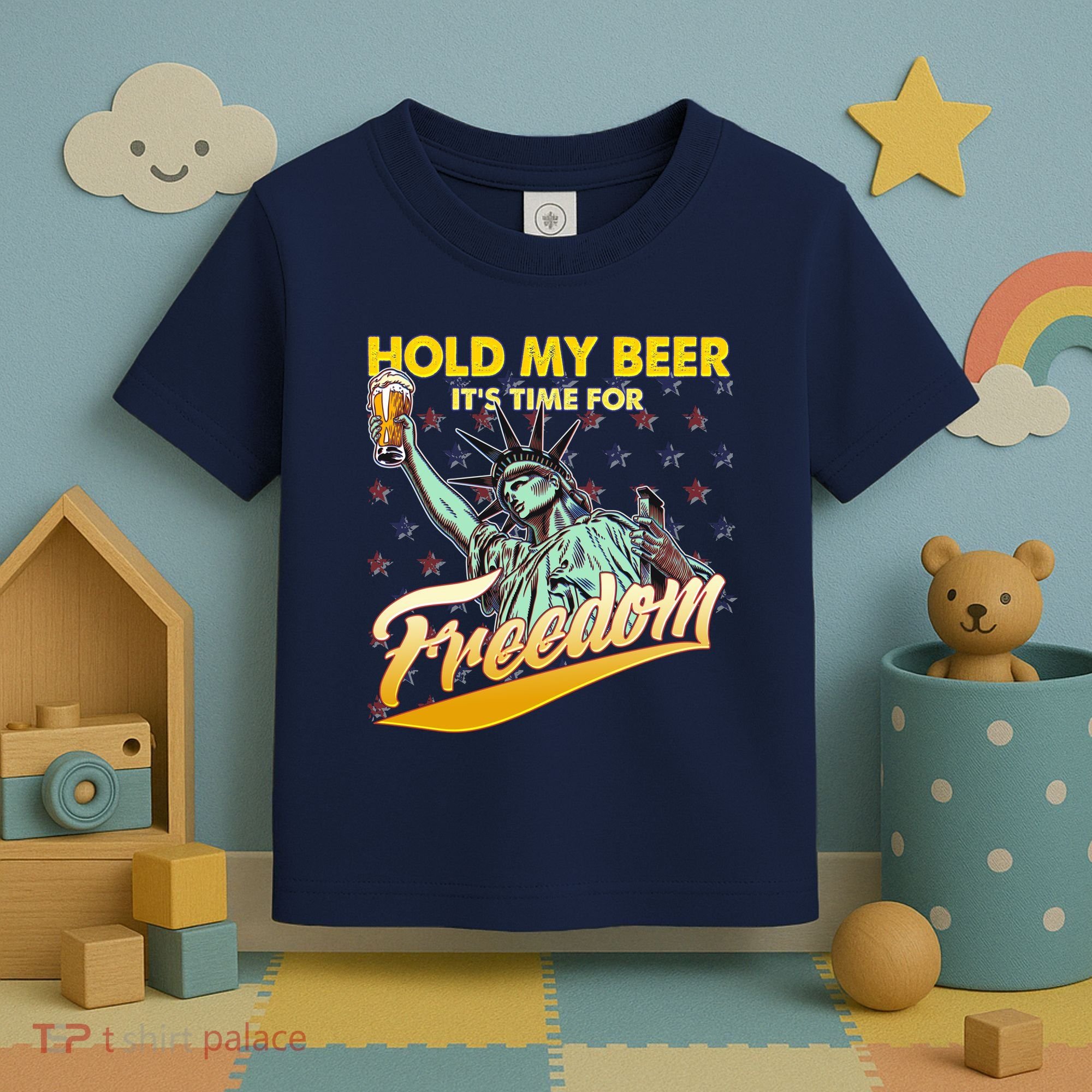 Hold My Beer It's Time For Freedom Statue Of Liberty Toddler T-Shirt
