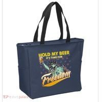 Hold My Beer It's Time For Freedom Statue Of Liberty Tote Bag thumb 2