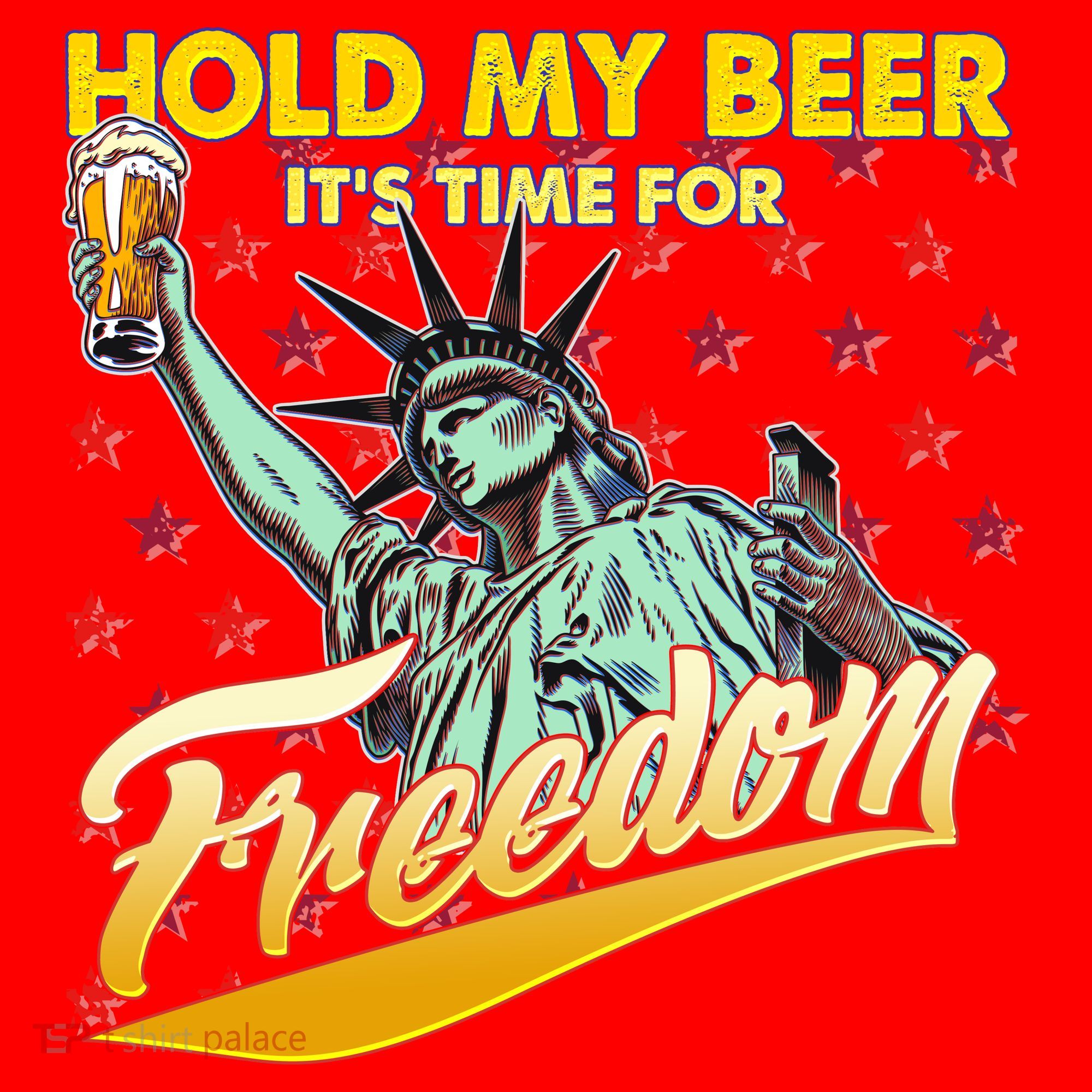 Hold My Beer It's Time For Freedom Statue Of Liberty Santa Hat