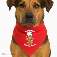 Holiday Baking Team Gingerbread USA-Made Doggie Bandana thumb 1