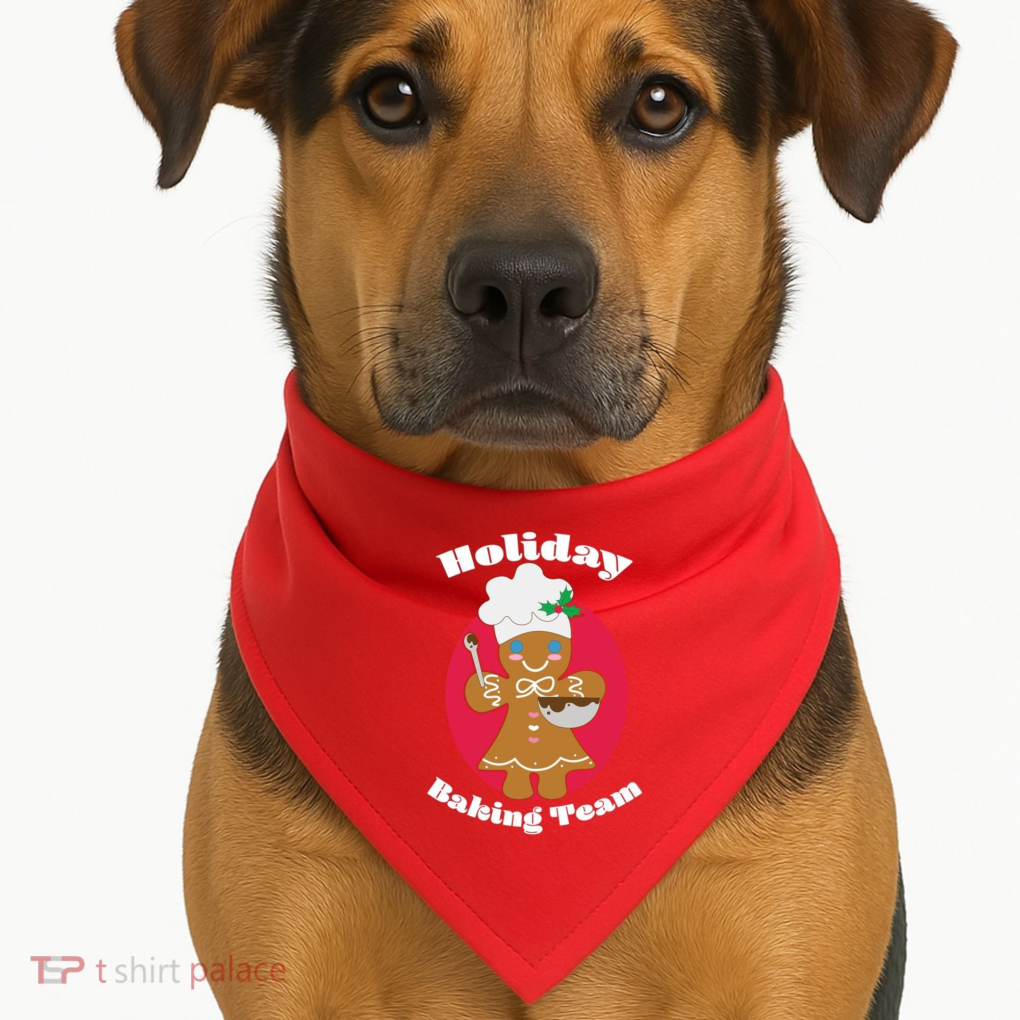 Holiday Baking Team Gingerbread USA-Made Doggie Bandana
