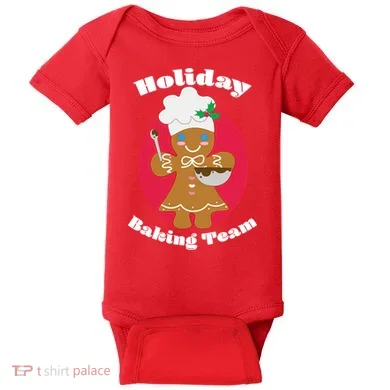 Holiday Baking Team Gingerbread Baby Bodysuit