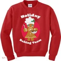 Holiday Baking Team Gingerbread Kids Sweatshirt thumb 0