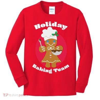 Holiday Baking Team Gingerbread Kids Long Sleeve Shirt