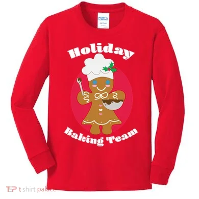 Holiday Baking Team Gingerbread Kids Long Sleeve Shirt