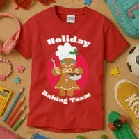 Holiday Baking Team Gingerbread Kids T-Shirt thumb 3