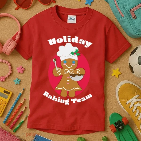 Holiday Baking Team Gingerbread Kids T-Shirt