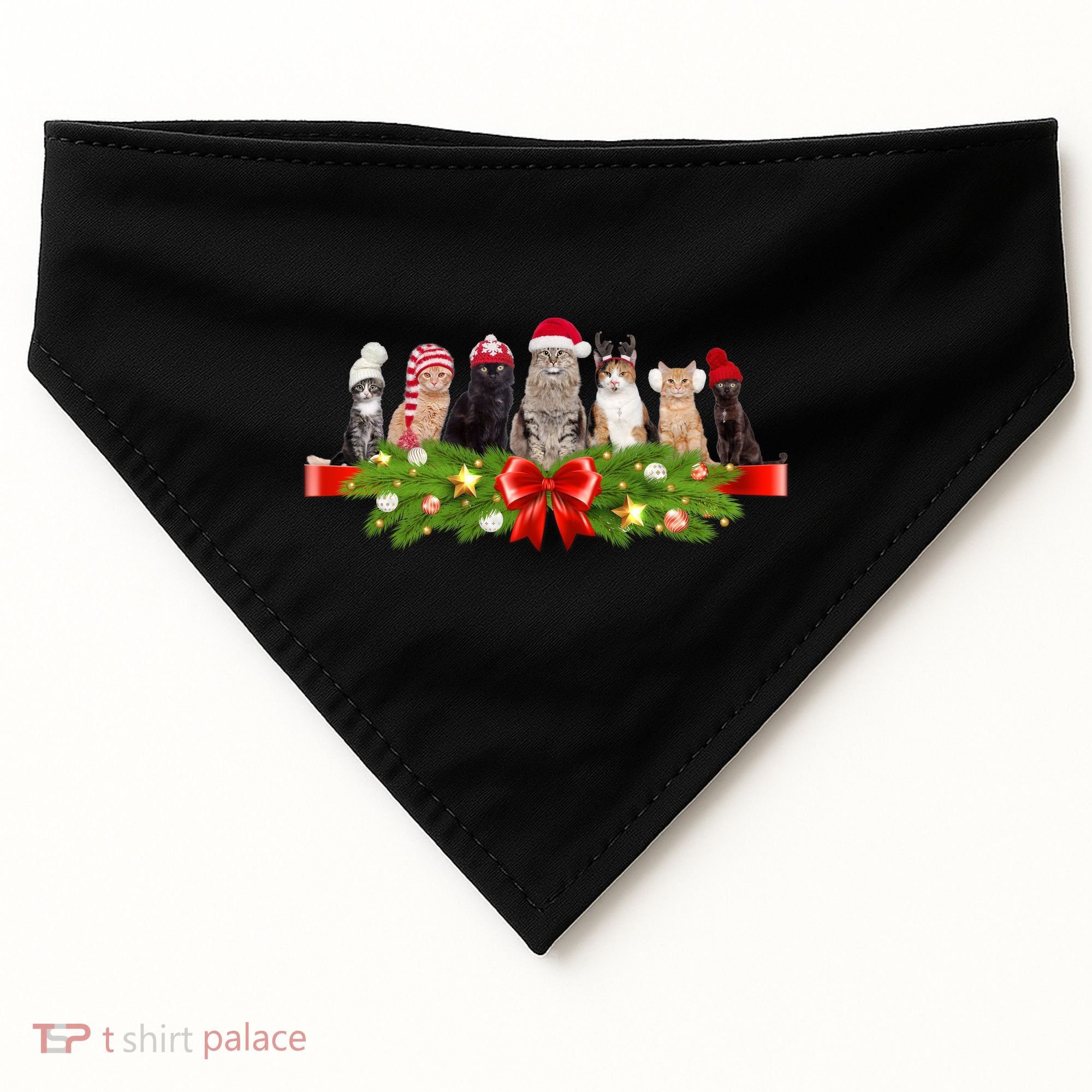 Holiday Christmas Cats USA-Made Doggie Bandana