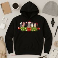 Holiday Christmas Cats Hoodie thumb 3