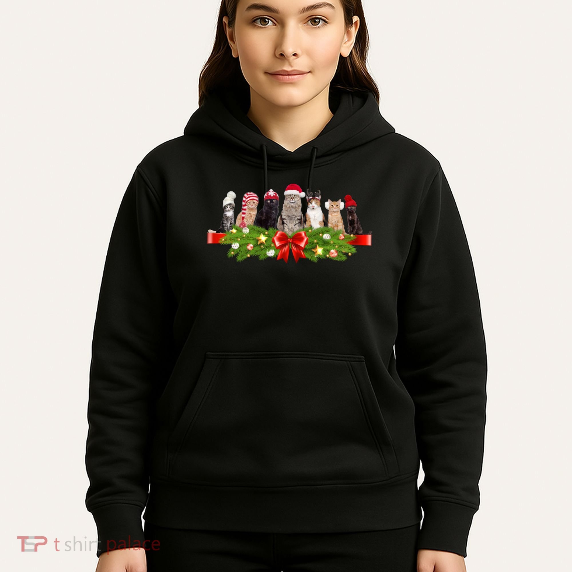 Holiday Christmas Cats Hoodie
