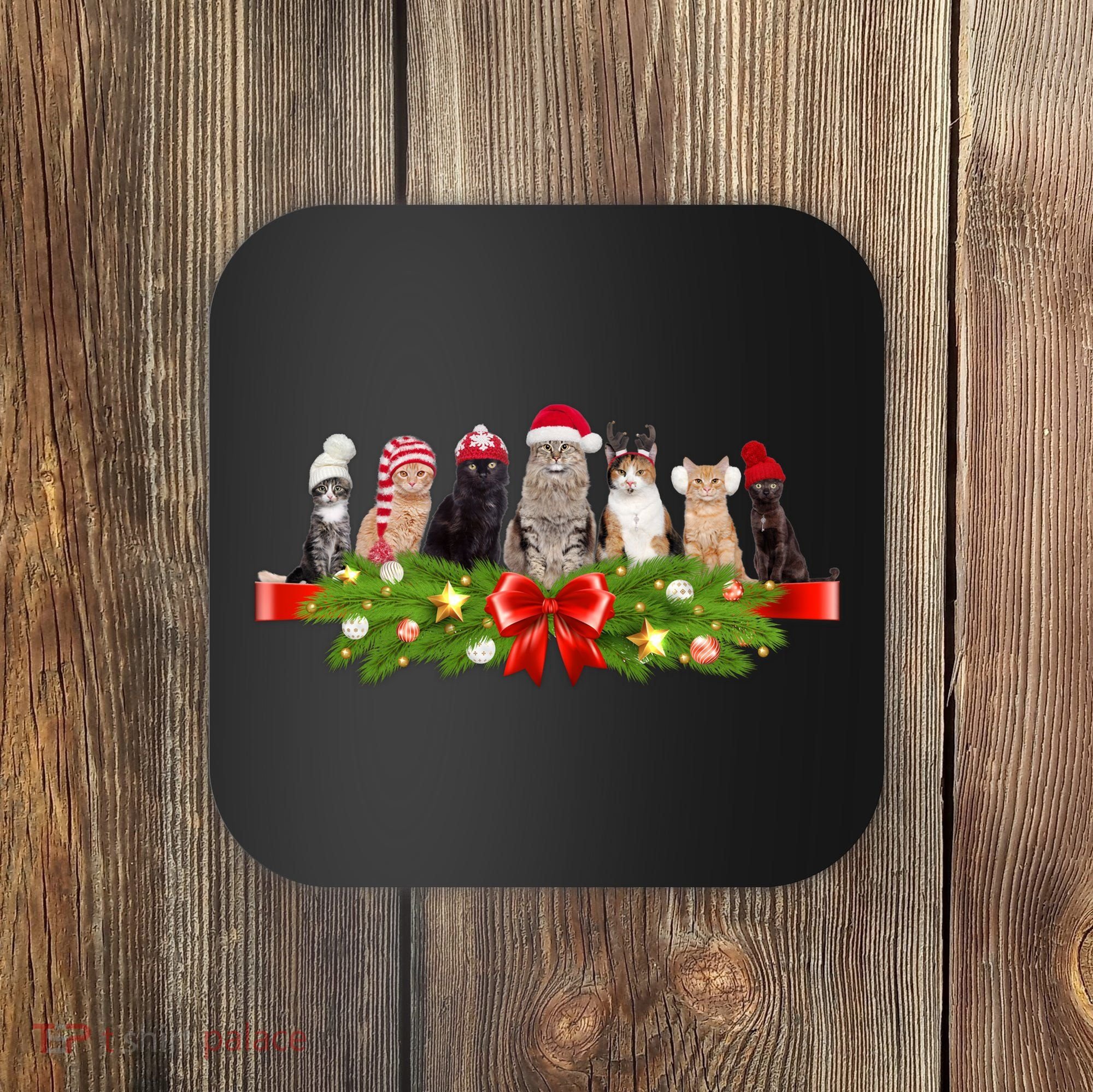 Holiday Christmas Cats Coaster
