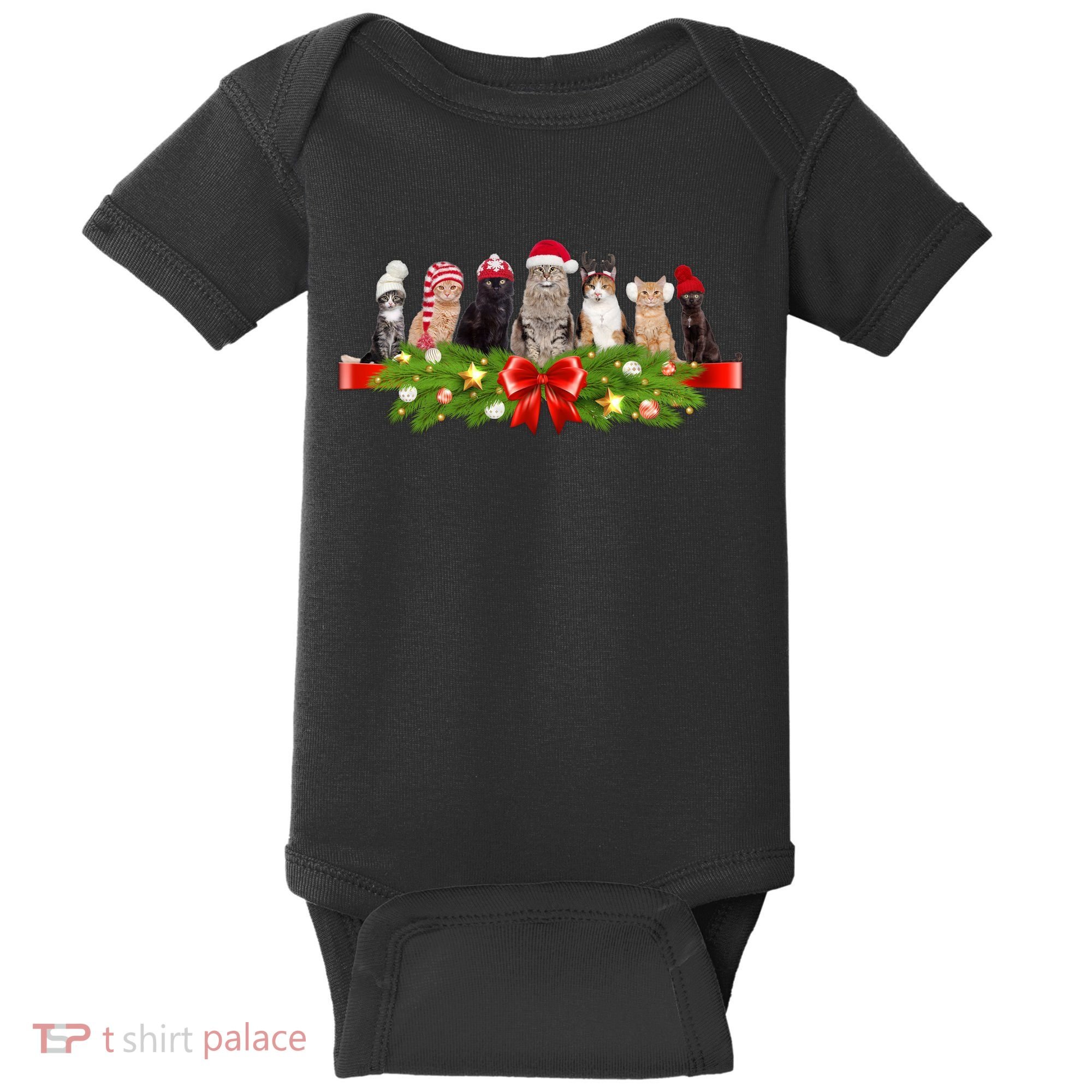 Holiday Christmas Cats Baby Bodysuit