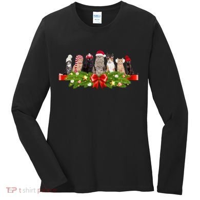 Holiday Christmas Cats Women's Long Sleeve Shirt