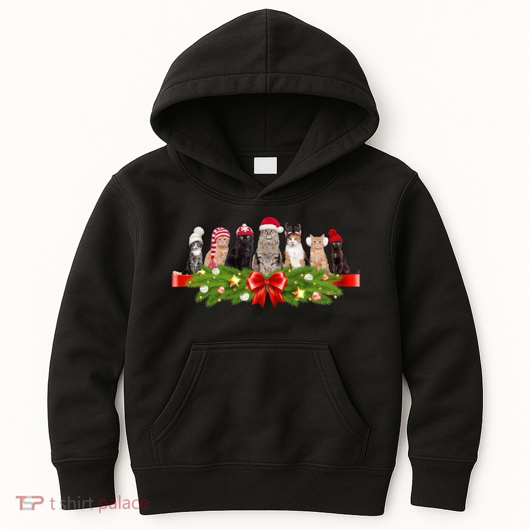 Holiday Christmas Cats Kids Hoodie